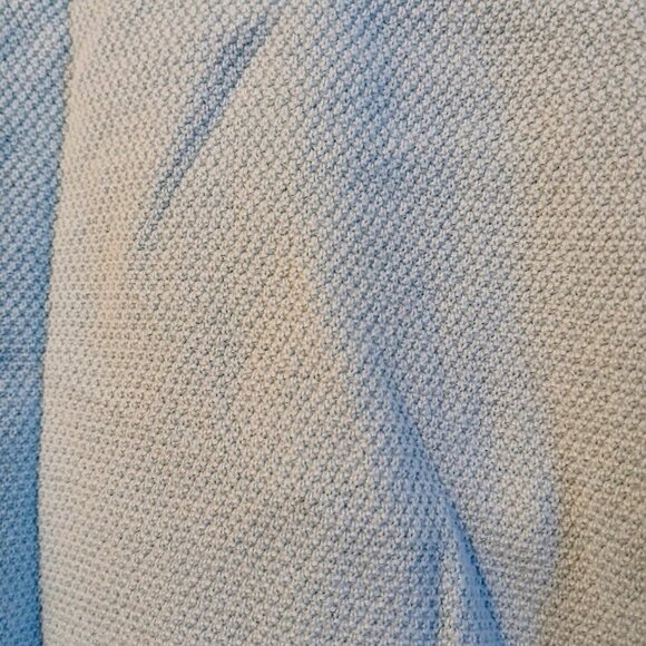 ANN TAYLOR LOFT Crochet Sweater Top XS Light Blue Eyelet shell sleeve Crew neck - Picture 6 of 7